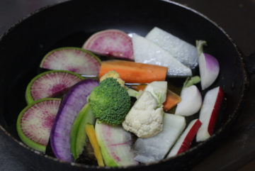 鎌倉野菜、根菜のオリーブオイル焼き