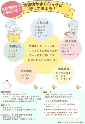乳幼児親子のみなさんも放課後かまくらっ子に行ってみよう